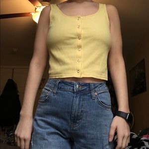crop top yellow tank !!